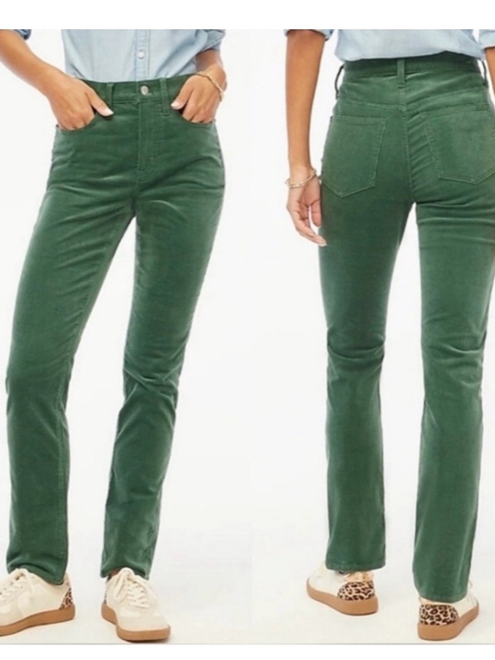 J. Crew Forest Green Straight-Leg Women's Corduroy Pant
